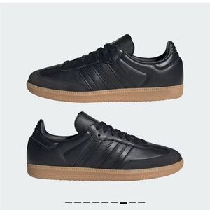 Adidas Women's Black Samba Sneakers with Gum Sole